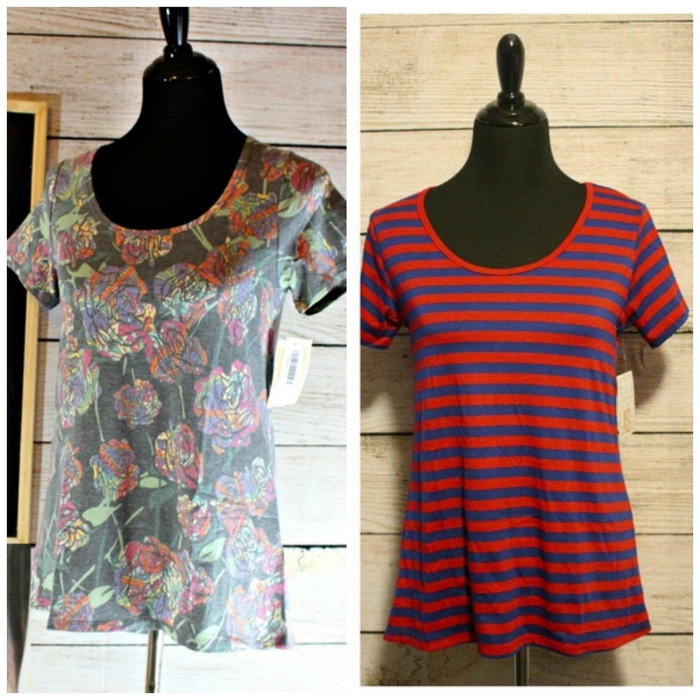 EUC LulaRoe Classic Tee Size XS Bundle of 2